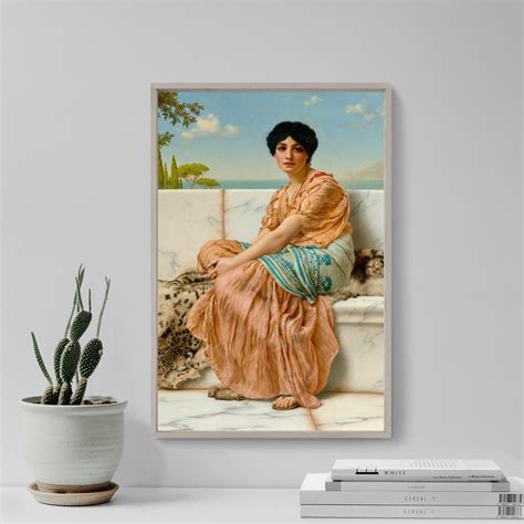 John William Godward Reverie In The Days Of Sappho 1904 Poster Painting Art Ebay