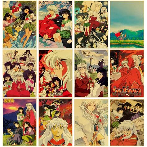 Anime Inuyasha Poster Print Vintage Character Wall Art Canvas Paintings