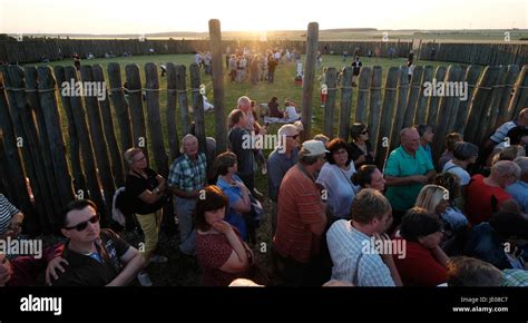 Visitors Of The Solar Observatory Goseck Watch The Sinking Sun At