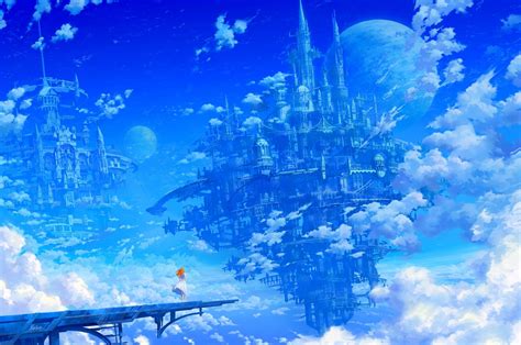 Floating Anime City Wallpapers On Wallpaperdog