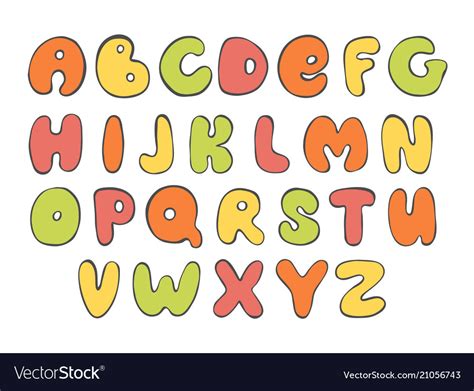 Abc Colorful English Alphabet Bright Letter Vector Image