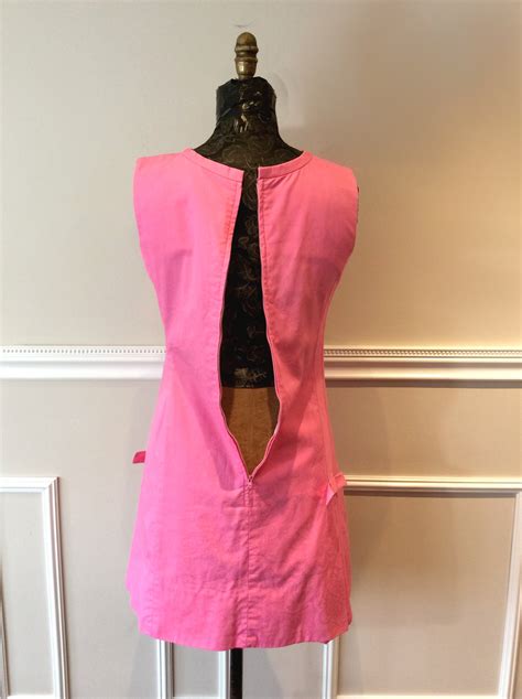vintage pink mod dress 1960s cotton subtle floral fabric shift etsy