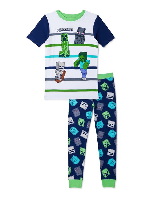 Minecraft Short Sleeve Crew Neck Graphic Prints Pajamas Little Boys 2