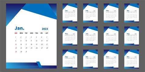 Premium Vector Calendar For Year 2023 Vector Template