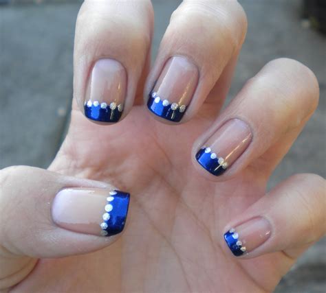French Manicure Blue Tips Ongles Incroyables