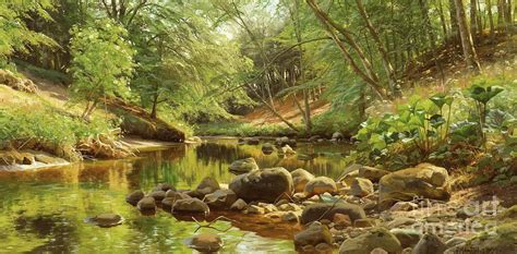 Sunny Forest Stream Painting By Peder Monsted Fine Art America
