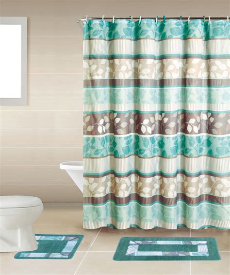 Geometic Helix Swirls Shower Curtain With Hooks Bathroom Rug Set 15