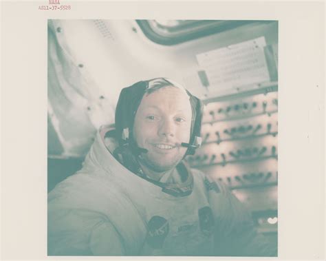 Portrait Of Neil Armstrong Back In The Lm After The Historic Moonwalk