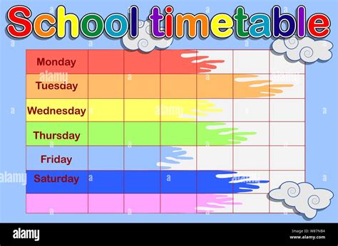 School Timetable A Weekly Curriculum Design Template Scalable Graphic