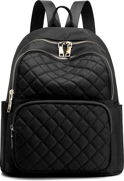 Backpack For Women Nylon Travel Backpack Purse Black Small School Bag