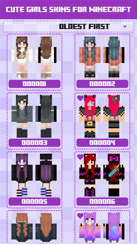 Cute Girls Skins For Minecraft Pejpappstore For Android