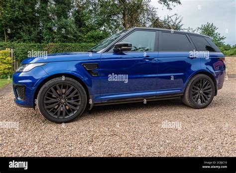 Blue Range Rover Sport Svr Stock Photo Alamy