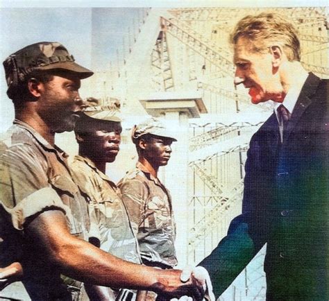 Rhodesian Prime Minister Ian Smith Meeting Some Of His Troops 1970s