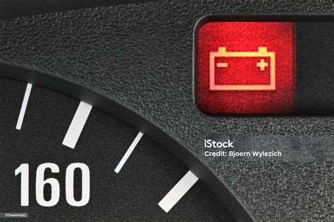 Battery Warning Light In Car Dashboard Stock Photo Download Image Now