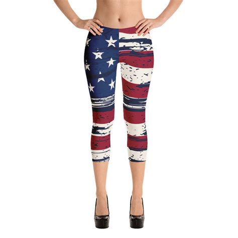 American Flag Leggings Usa Flag Clothing Yoga Leggings Etsy
