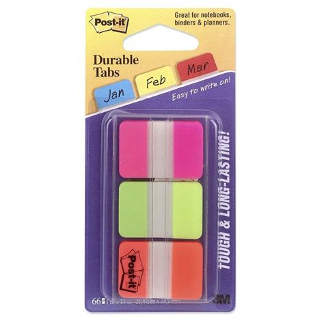 Post It Durable Tabs X Pink Green Orange Click To Buy Now