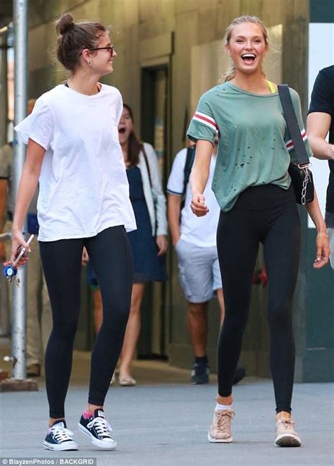Taylor Hill And Romee Strijd Flaunt Model Figures After Gym Session Outfits With Leggings
