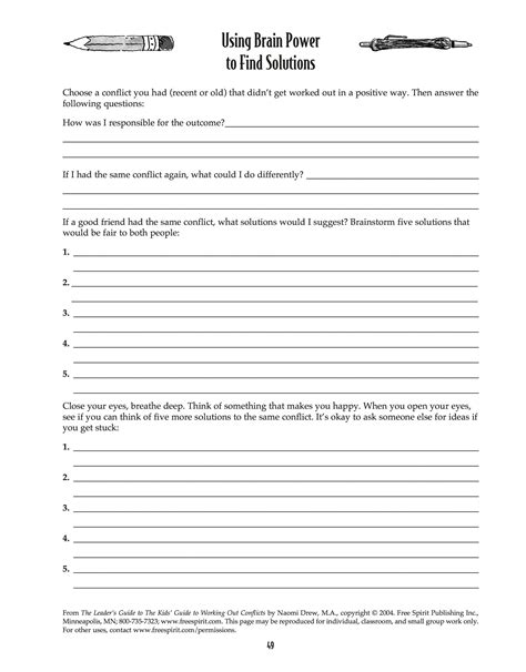 Free Printable Worksheet To Help Kids Learn How To Resolve