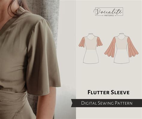 Flutter Sleeve Pattern Womens Pdf Printable And Etsy