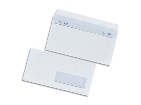 Boîte De 500 Enveloppes Blanches Auto Adhésives 80g Format 110x220mm Dl Fenêtre 35x100mm