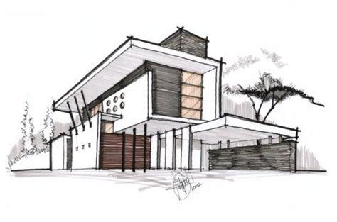 Contemporary Residence Architectural Drawing Dessin Architecture
