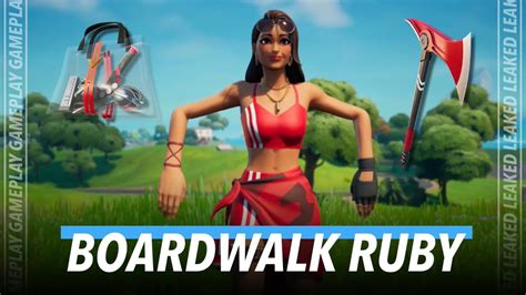 Leaked “boardwalk Ruby” Skin Gameplay Summer Ruby Fortnite Battle Royale Youtube