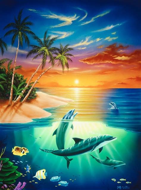 Dolphin Island Mural Jeff Wilkie Ocean Mural Dolphin Art Ocean
