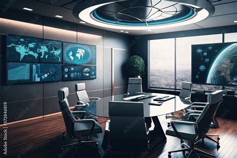 Futuristic Conference Room A Modern Conference Room Equipped With The