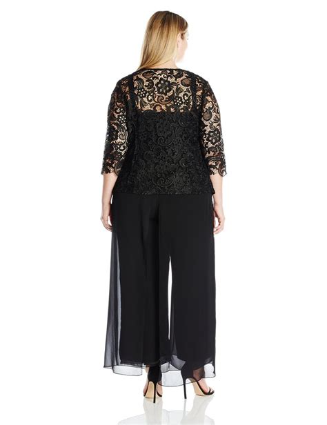 Emma Street Womens Plus Size Lace Pant Suit Combo Black 24w Inspect