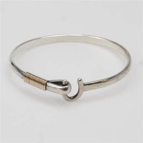 Sterling Silver Kt Gold G Sonya St Croix Hook Bracelet