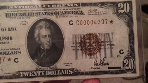 1929 20 Dollar Star Bill The Federal Reserve Bank Of Philadelphia