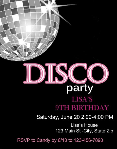 Disco Birthday Invitation Etsy