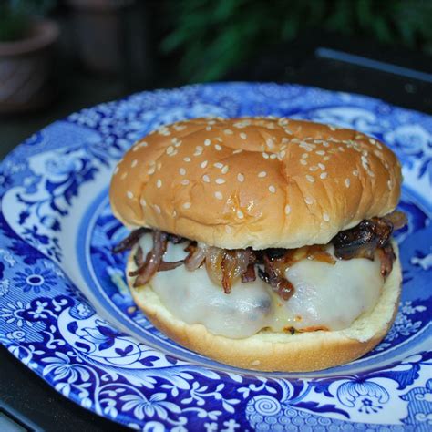 Kickin Turkey Burger With Caramelized Onions And Spicy Sweet Mayo