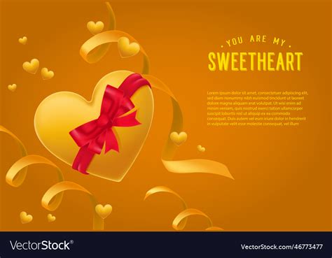 You Are My Sweetheart Lettering And Heart Vector Image