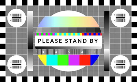 Retro Tv Test Screen Old Calibration Chip Chart Pattern Stock