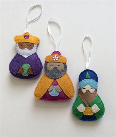 Three Wise Men Homemade Ornaments Felt Ornaments Handmade Felt