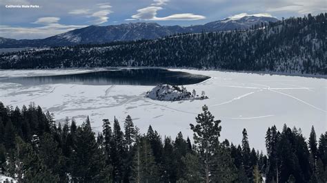 Tahoes Emerald Bay Completely Freezes Over For Perhaps 1st Time In