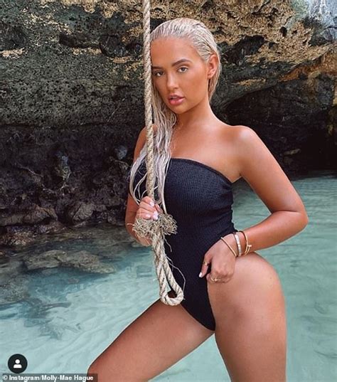 love island s molly mae hague sizzles in a black bandeau swimsuit readsector