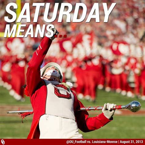 Saturday Means Boomer Sooner Behind The Drum Majors Strut Boomer