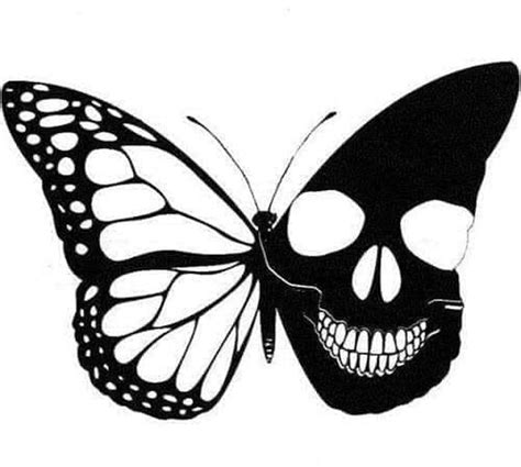 Skull Butterfly Etsy Skull Art Drawings Skull Drawing