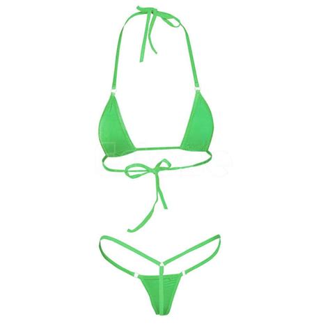 Sexy Women Micro Mini Bikini Set Thong Underwear G String Bra Swimwear My Xxx Hot Girl