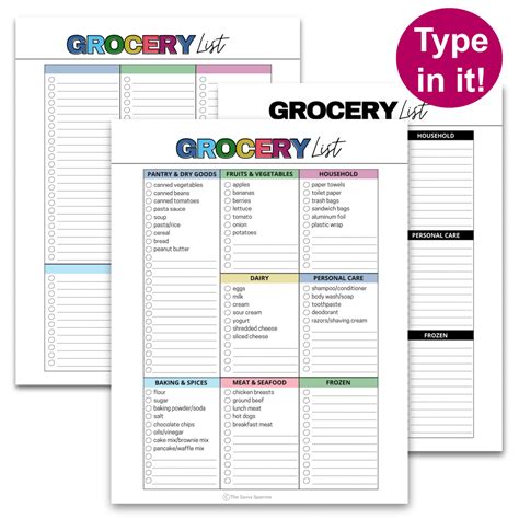 Free Editable Grocery List Printable Pdf Grocery List Printable Vrogue