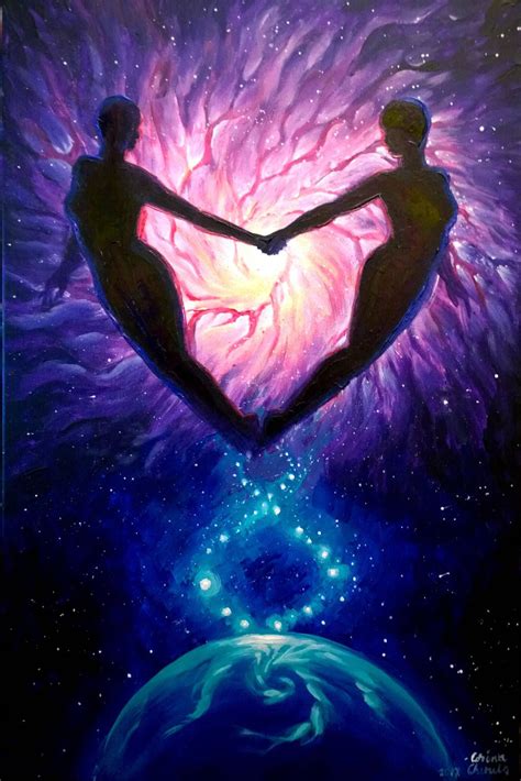 Euphoria Or Soulmates In The Universe Painting By Corinazone Twin