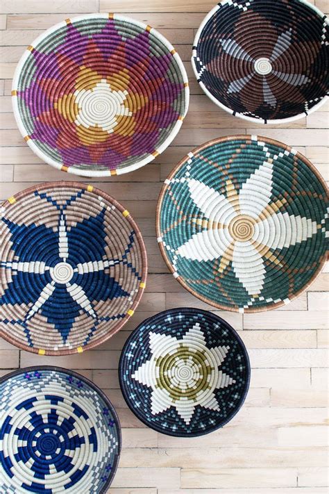 African Baskets In Every Color Of The Rainbow Baskets On Wall