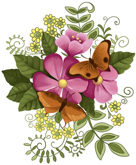 Flowers And Butterflies Clipart Free Download Transparent Png Creazilla