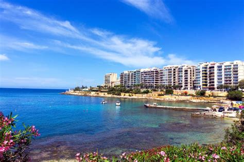 St Julians Beach View In Malta Editorial Photography Image Of