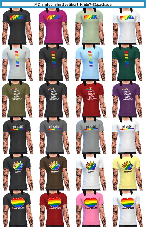 Pride Shirts By Monochaos Monochaoss Sims 4 Cc Blog
