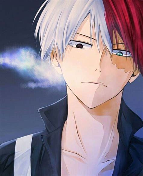 An Anime Character With Red Hair And Blue Eyes Looking At Something In