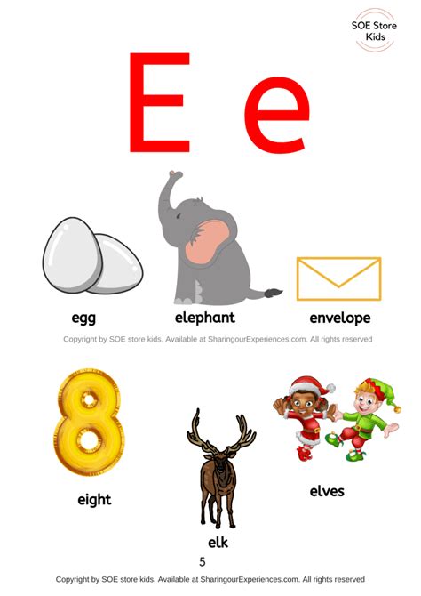 E Alphabet Words Images Typography Bold Spring Letter Or Doodle Abc