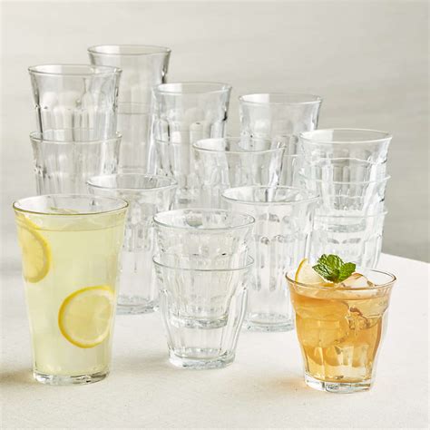 Duralex Picardie Glass Tumblers Set Of 18 Reviews Crate And Barrel